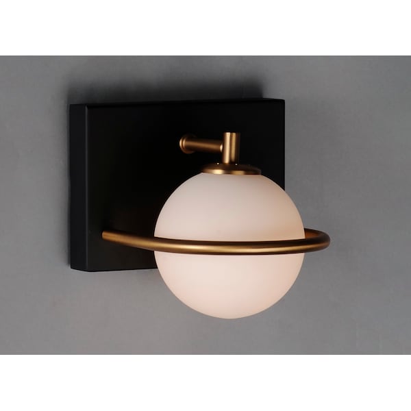 Revolve 1-Light  Wide Black / Gold Vanity Light